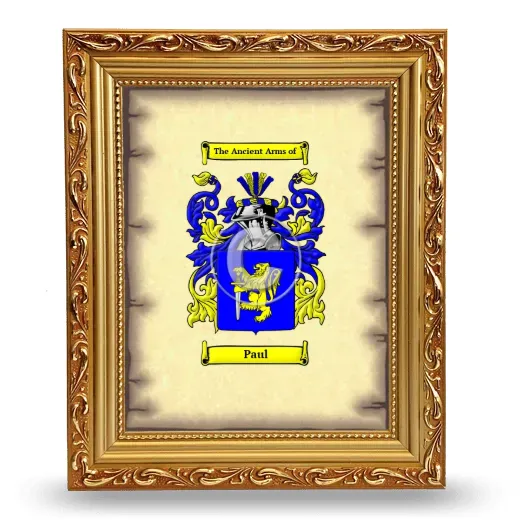 Paul Coat of Arms Framed - Gold