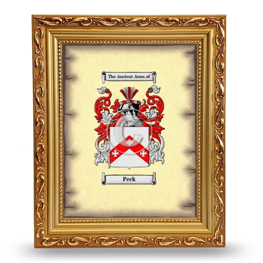 Peck Coat of Arms Framed - Gold
