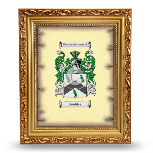 Peebles Coat of Arms Framed - Gold