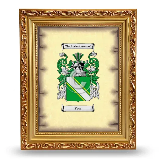 Peer Coat of Arms Framed - Gold