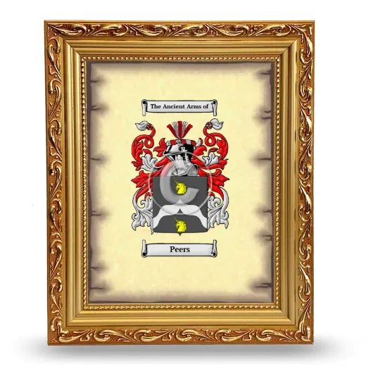 Peers Coat of Arms Framed - Gold