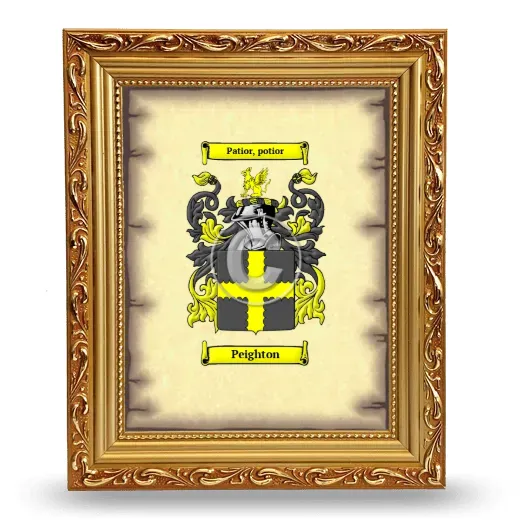 Peighton Coat of Arms Framed - Gold