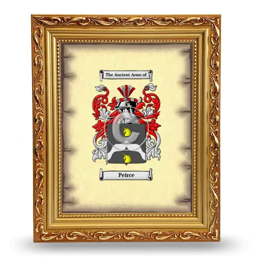 Peirce Coat of Arms Framed - Gold