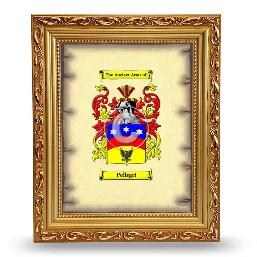 Pellegri Coat of Arms Framed - Gold