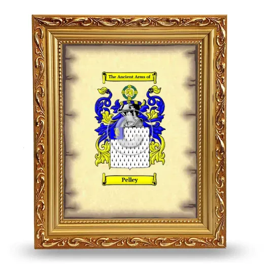 Pelley Coat of Arms Framed - Gold