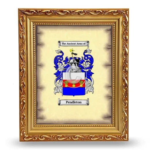 Pendleton Coat of Arms Framed - Gold