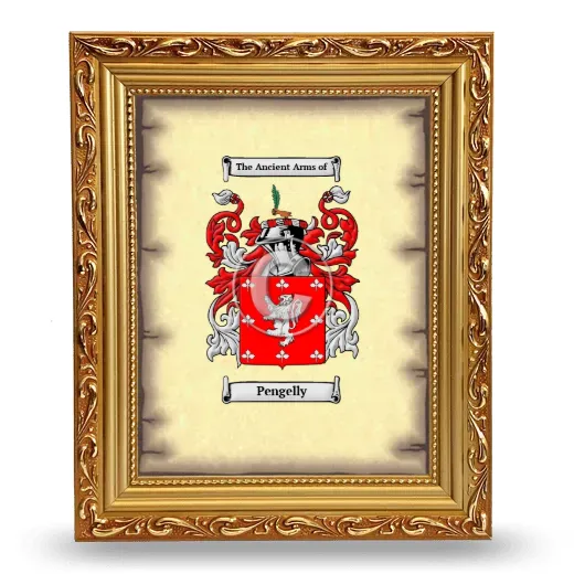 Pengelly Coat of Arms Framed - Gold