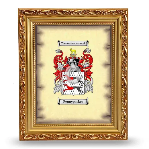 Pennypacker Coat of Arms Framed - Gold