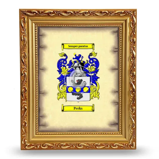 Perks Coat of Arms Framed - Gold