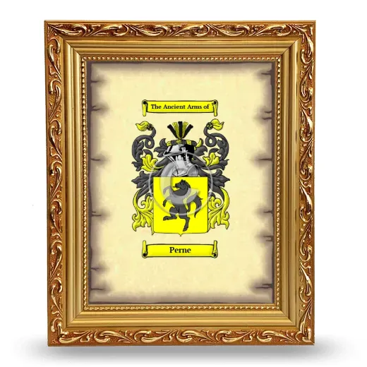 Perne Coat of Arms Framed - Gold