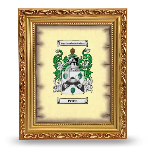 Perrin Coat of Arms Framed - Gold