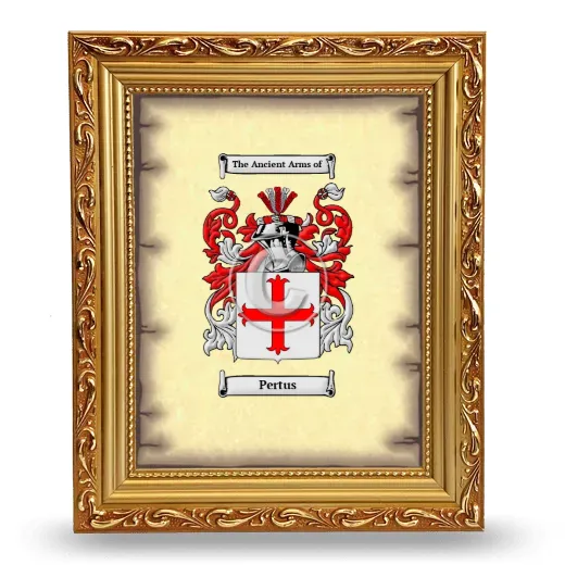Pertus Coat of Arms Framed - Gold