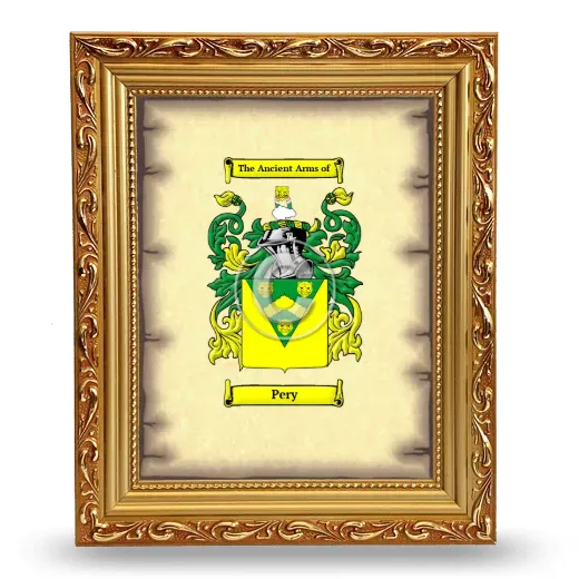 Pery Coat of Arms Framed - Gold