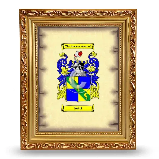 Petti Coat of Arms Framed - Gold