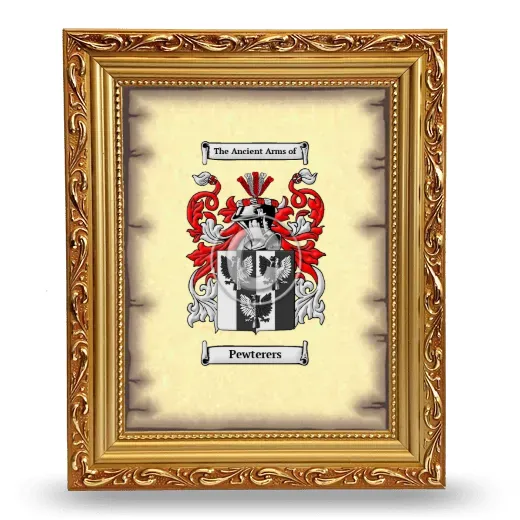 Pewterers Coat of Arms Framed - Gold