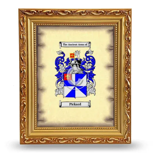 Pickard Coat of Arms Framed - Gold