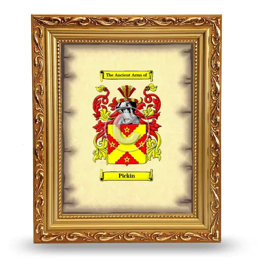 Pickin Coat of Arms Framed - Gold