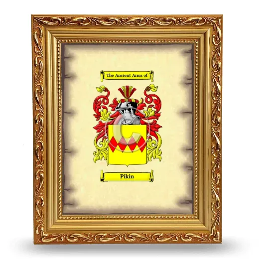 Pikin Coat of Arms Framed - Gold