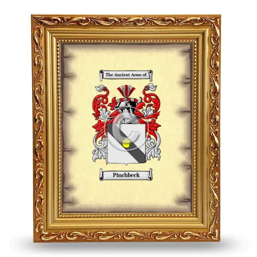 Pinchbeck Coat of Arms Framed - Gold