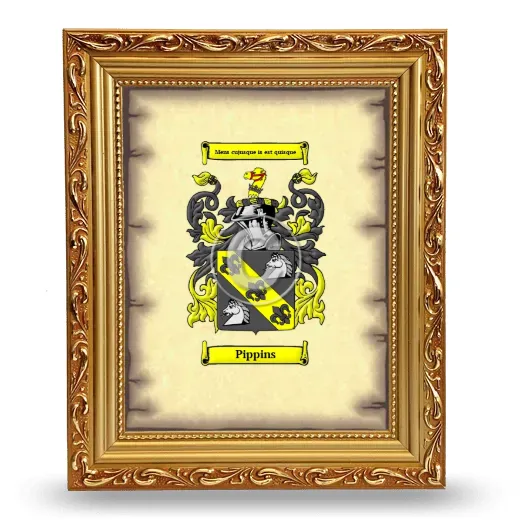 Pippins Coat of Arms Framed - Gold