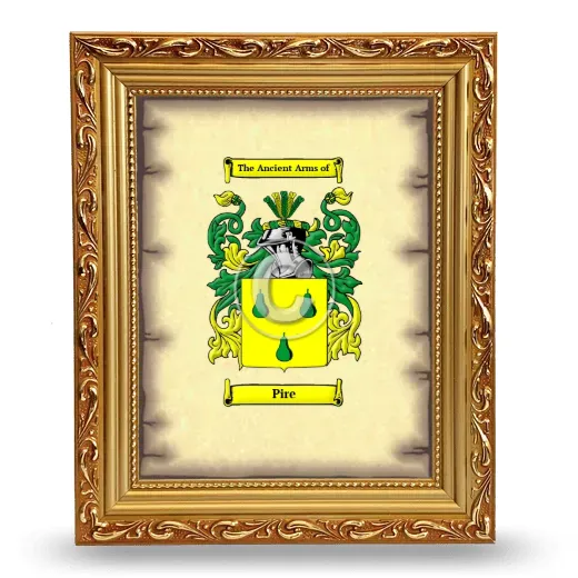 Pire Coat of Arms Framed - Gold