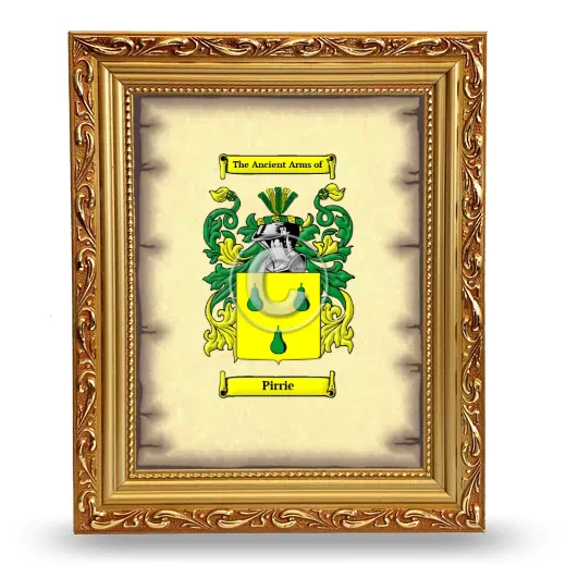 Pirrie Coat of Arms Framed - Gold