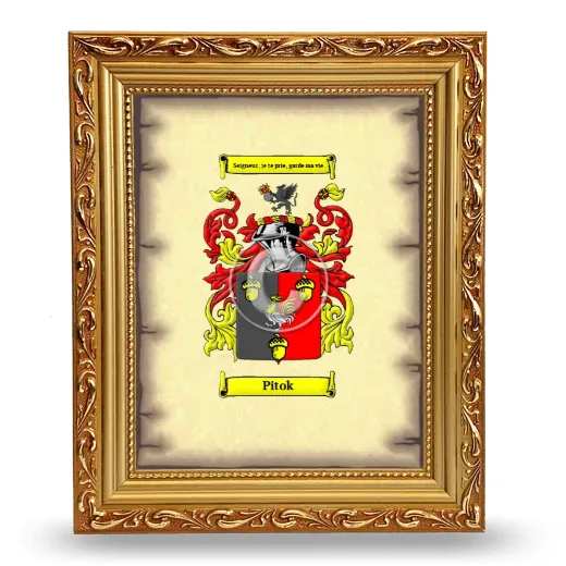 Pitok Coat of Arms Framed - Gold
