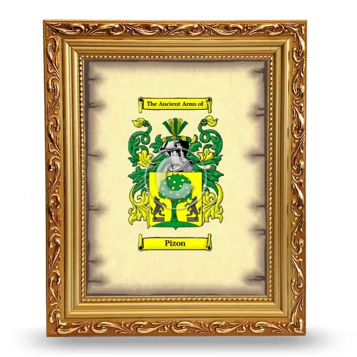Pizon Coat of Arms Framed - Gold