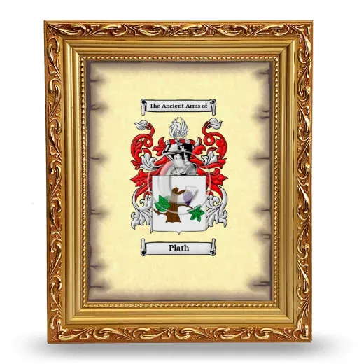 Plath Coat of Arms Framed - Gold