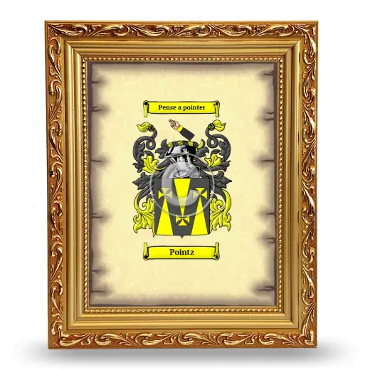 Pointz Coat of Arms Framed - Gold