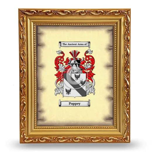 Poppey Coat of Arms Framed - Gold