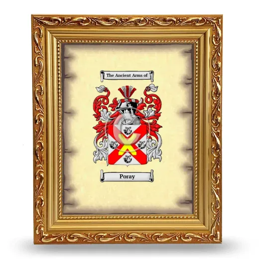 Poray Coat of Arms Framed - Gold