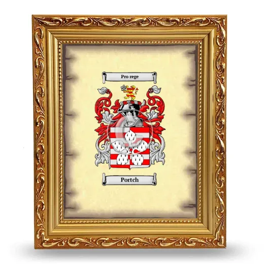 Portch Coat of Arms Framed - Gold