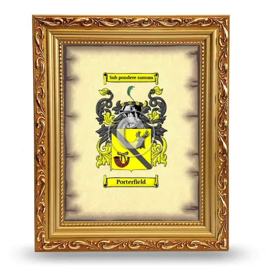 Porterfield Coat of Arms Framed - Gold