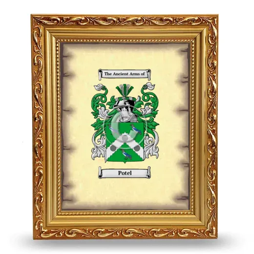 Potel Coat of Arms Framed - Gold