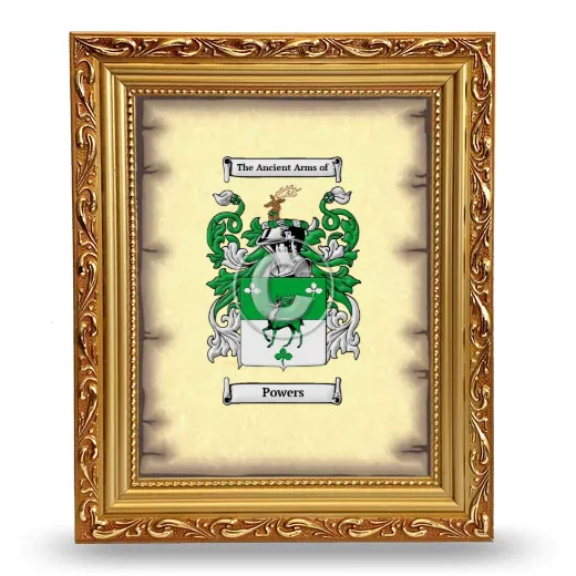 Powers Coat of Arms Framed - Gold