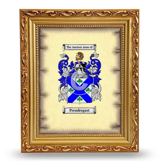 Prendergast Coat of Arms Framed - Gold