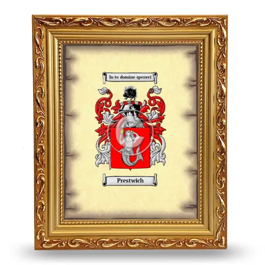 Prestwich Coat of Arms Framed - Gold