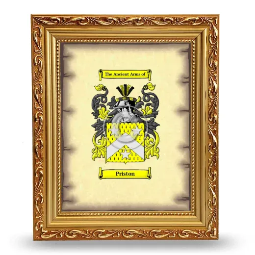 Priston Coat of Arms Framed - Gold