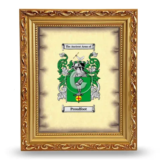 Proudfoot Coat of Arms Framed - Gold