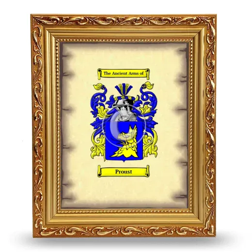 Proust Coat of Arms Framed - Gold