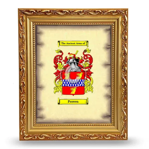 Proven Coat of Arms Framed - Gold