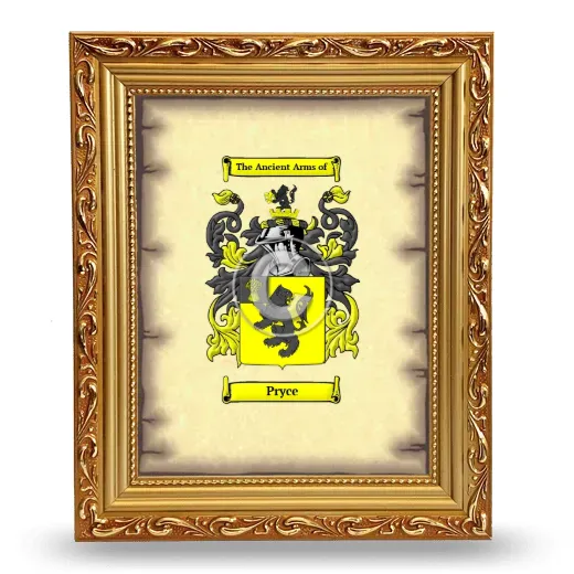 Pryce Coat of Arms Framed - Gold