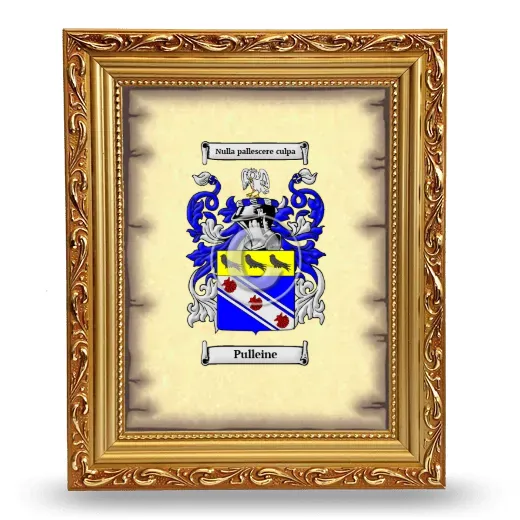 Pulleine Coat of Arms Framed - Gold