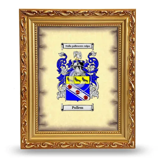 Pullem Coat of Arms Framed - Gold