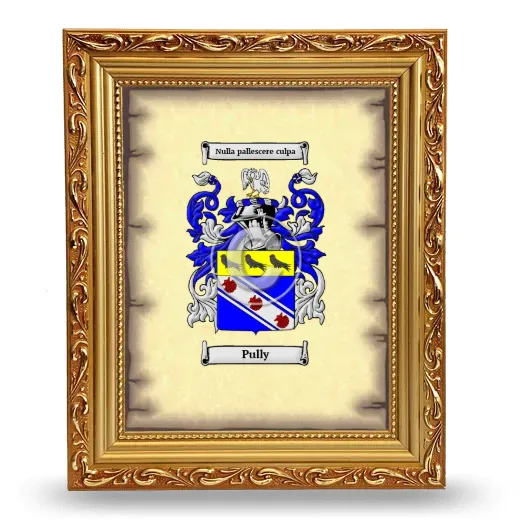 Pully Coat of Arms Framed - Gold