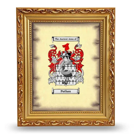Puthan Coat of Arms Framed - Gold