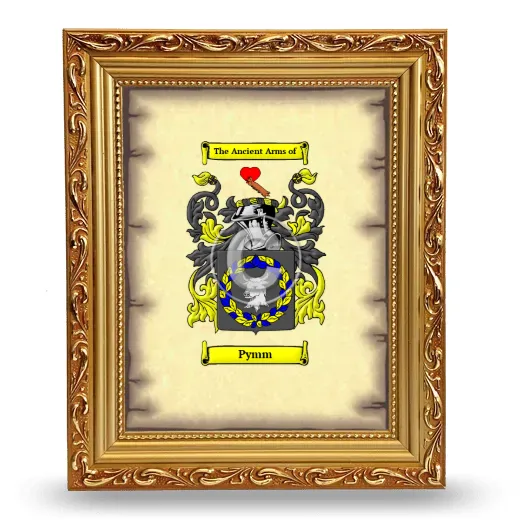 Pymm Coat of Arms Framed - Gold