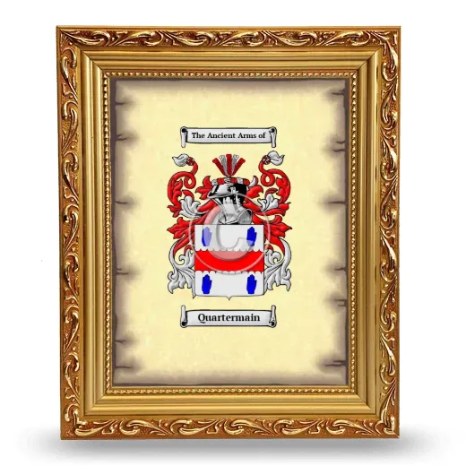 Quartermain Coat of Arms Framed - Gold