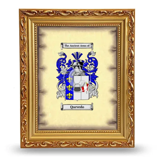 Quevedo Coat of Arms Framed - Gold